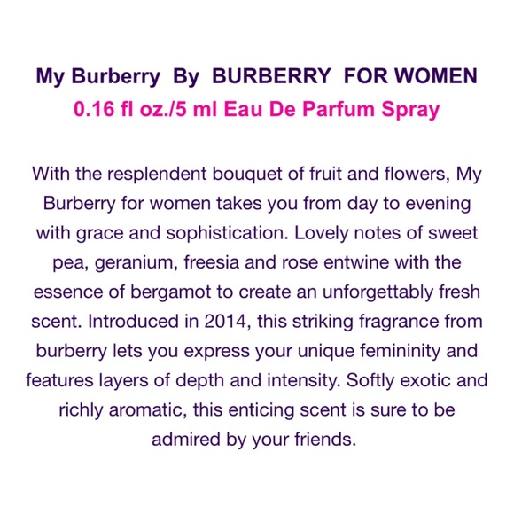 BURBERRY My Burberry Eau de Parfum Mini Splash - .17 fl oz NIB - Picture 6 of 8